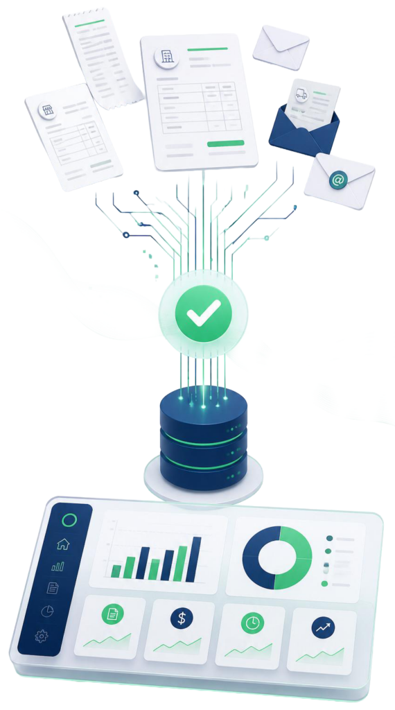 Stylized graphic of dashboard illustrating AP flow