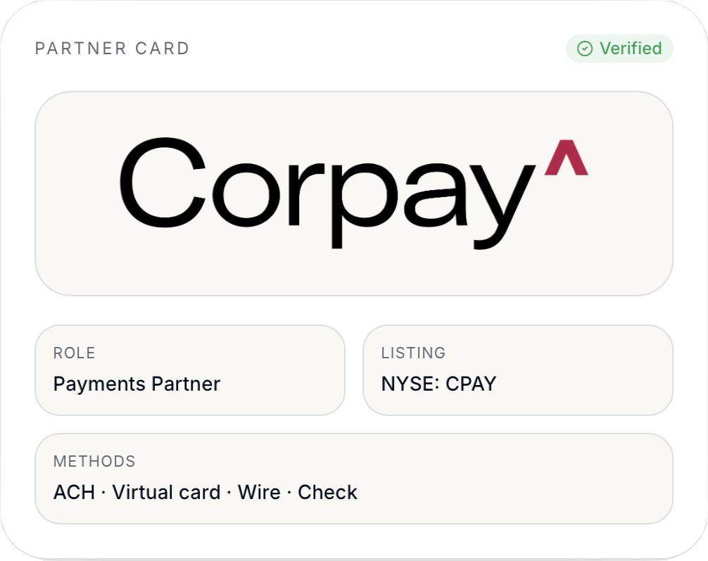 Corpay partner info card